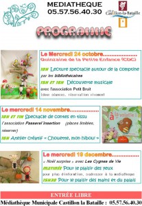 affiche programme des animations jeunesse